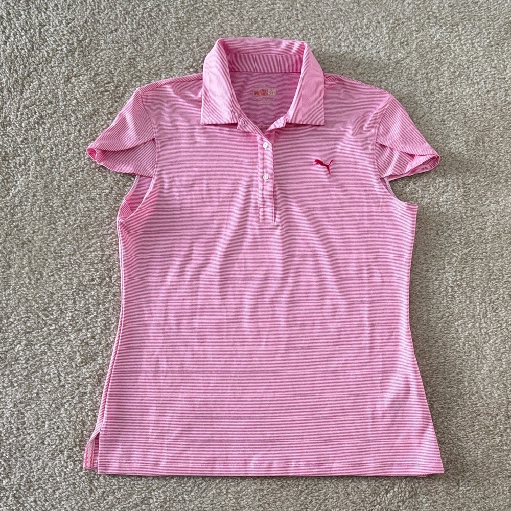 Puma Light Pink Polo Shirt Size Medium